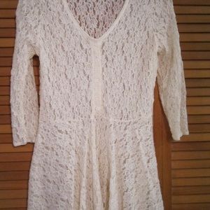 Free People cream lace overlay/underlay.